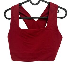 Free People Movement Ribbed Back Cropped Sports Bra Top Red Size Medium